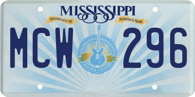 MS license plate MCW296