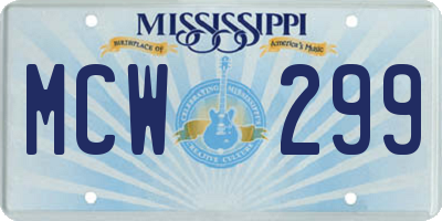 MS license plate MCW299