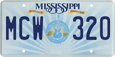 MS license plate MCW320