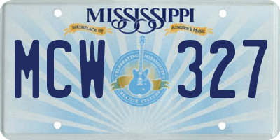 MS license plate MCW327