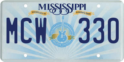 MS license plate MCW330