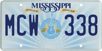 MS license plate MCW338