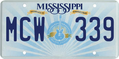 MS license plate MCW339