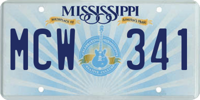 MS license plate MCW341