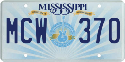 MS license plate MCW370