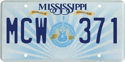 MS license plate MCW371