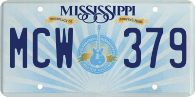 MS license plate MCW379