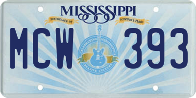 MS license plate MCW393