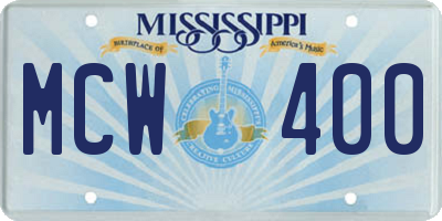 MS license plate MCW400