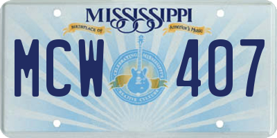 MS license plate MCW407