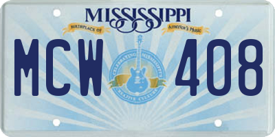MS license plate MCW408