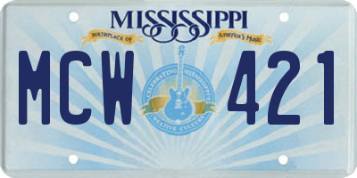 MS license plate MCW421