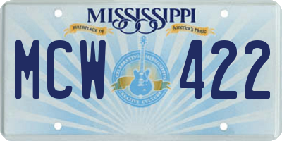 MS license plate MCW422