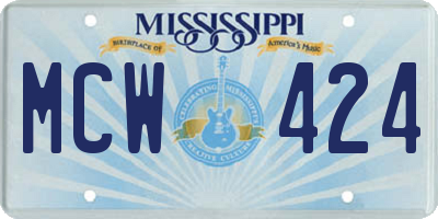 MS license plate MCW424