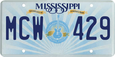 MS license plate MCW429