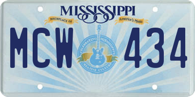 MS license plate MCW434