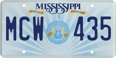 MS license plate MCW435