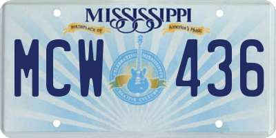 MS license plate MCW436