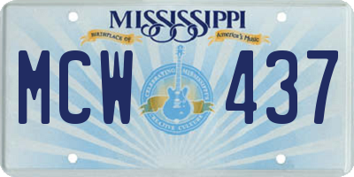 MS license plate MCW437
