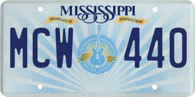 MS license plate MCW440