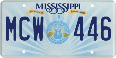MS license plate MCW446