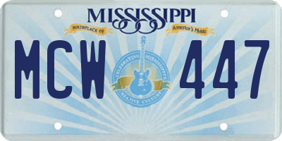 MS license plate MCW447
