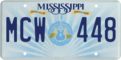 MS license plate MCW448