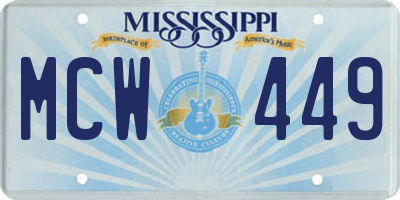MS license plate MCW449