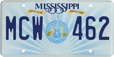 MS license plate MCW462