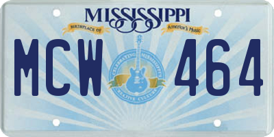 MS license plate MCW464