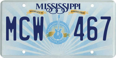 MS license plate MCW467