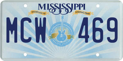 MS license plate MCW469