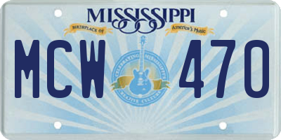 MS license plate MCW470