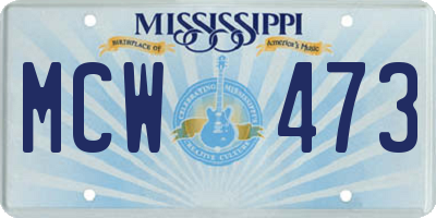 MS license plate MCW473