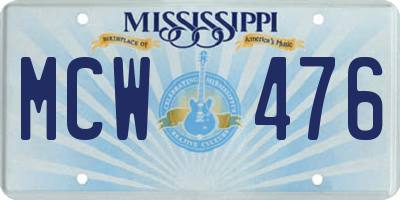MS license plate MCW476