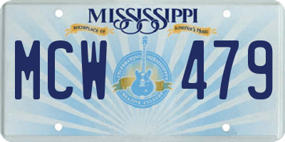 MS license plate MCW479