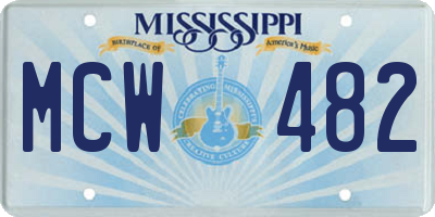 MS license plate MCW482