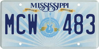MS license plate MCW483