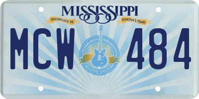 MS license plate MCW484