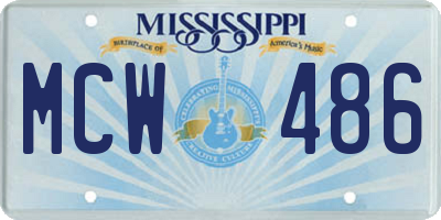 MS license plate MCW486
