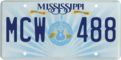 MS license plate MCW488
