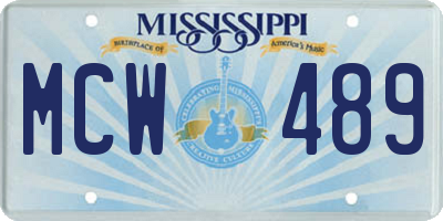 MS license plate MCW489