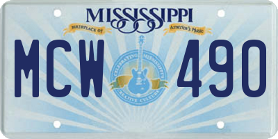 MS license plate MCW490