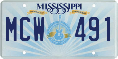 MS license plate MCW491