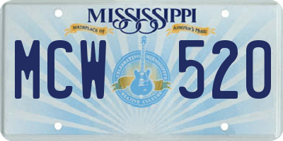 MS license plate MCW520