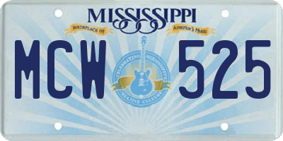 MS license plate MCW525