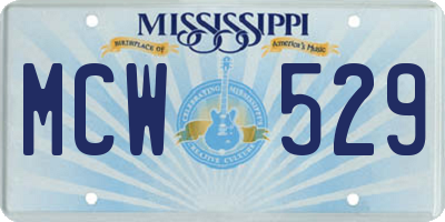 MS license plate MCW529