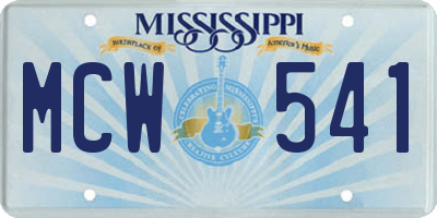 MS license plate MCW541