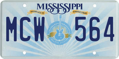 MS license plate MCW564