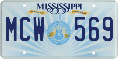 MS license plate MCW569